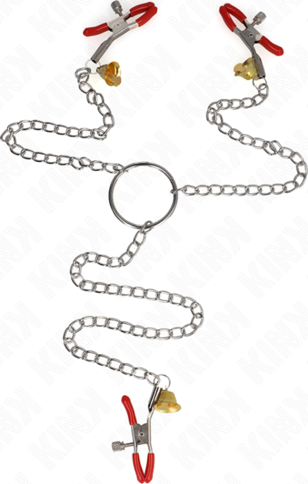 Pinzen für Brustwarzen KINK 7 cm mit Glöckchen