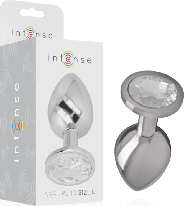 Analplug aus Kristallglas Silber