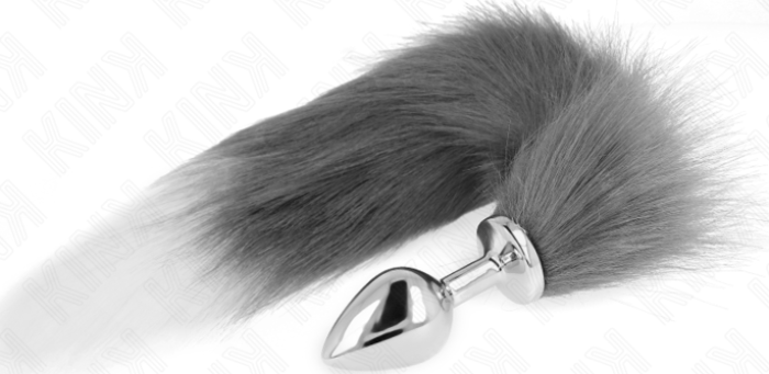 Analplug KINK M mit weißer Kunstfellschwanz