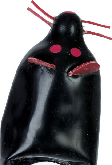 Kondom CONDOMERIE Maus Schwarz XL - Handbemalt