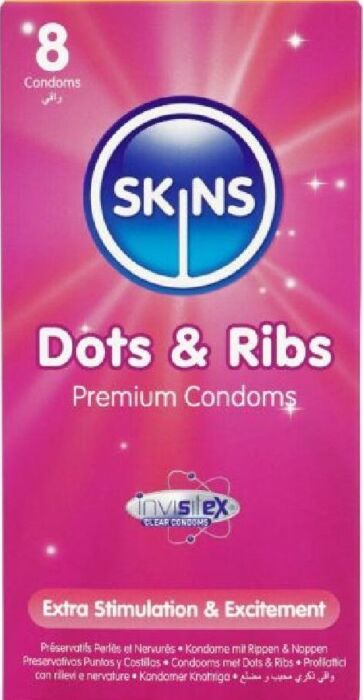 Prämium Kondome SKINS Dots & Ribs - Texturiert