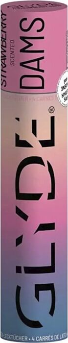 Damen Latex Dams SHEER GLYDE Erdbeer Aroma