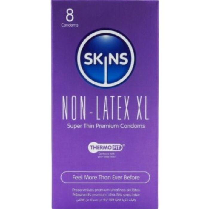 Kondome SKINS XL Packung mit 4 Stück - hypoallergen und vegan Kondome SKINS XL Packung mit 4 Stück - hypoallergen und vegan