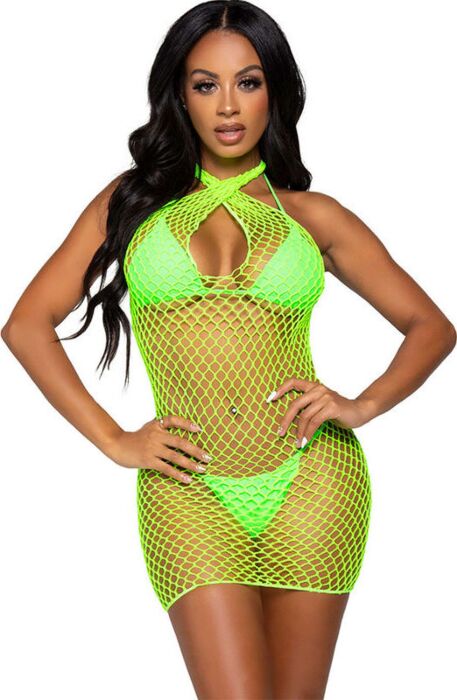 Minivestido Leg Avenue Grün Kreuzschnitt Minivestido Leg Avenue Grün Kreuzschnitt