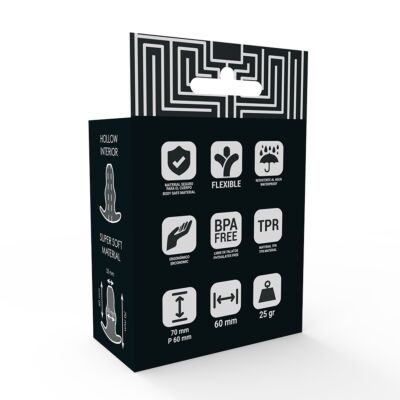 Süchtiges Spielzeug kleiner hohler Tunnelstoßstopfen - 7cm durchscheinend