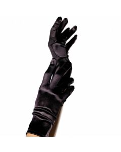 Verführerische schwarze Satin Handschuhe