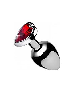 Red Heart Gem Anal Plug groß - rot