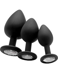 Großer Diamant-Buttplug - schwarz