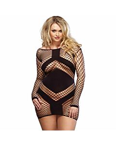 Leg Avenue Minikleid mit langen Ärmeln rot und schwarz