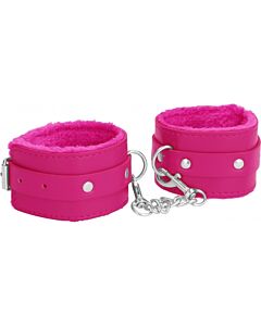 Autsch Plüsch Leder Handschellen rosa