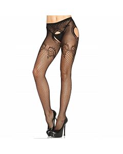 Leg schlüpfer Allee im eleganten schwarzen bestickten Netzwerk