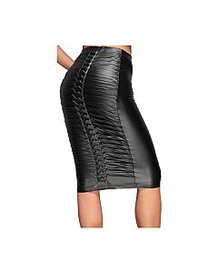 Wetlook Rock mit handgefertigten Falten - schwarz
