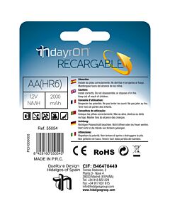 Wiederaufladbarer Akku hr06 1,2v 2000ma Dayron Pack 2