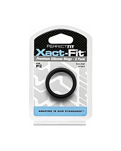12 xact-fit Cockring 2er Pack - schwarz