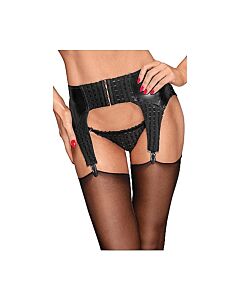 Karierter Strumpfgürtel Wetlook - schwarz