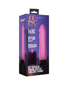 8 Zoll dicke realistische Dildo Vibe - Pink