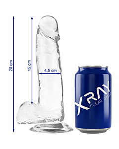 Durchsichtiger Kristalldildo mit hellem Licht