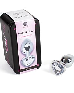 Glas Herz Analplug - Größe S