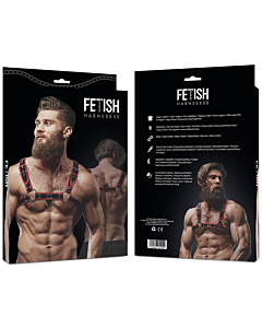 Gefügiger Eco-Leder Harness für Männer - Rot/Schwarz