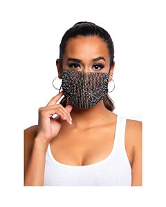 Maske Glamour Rhinestone - Schwarz