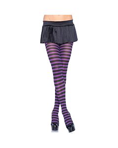 Leg Avenue Strumpfhose mit schwarzen und lila Streifen