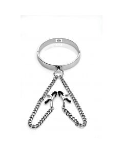 Sklavenkragen und Manschette - Silber