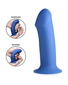 Pressbarer dicker Dildo de Silicona - Azul