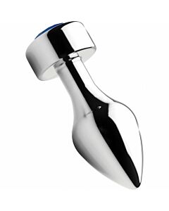 Aluminiumstecker mit blauem Edelstein - mittel