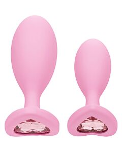 Set Kristallrosa - Gestufte Analplugs
