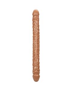 Doppeldildo Queen Größe 17" Braun: Doppelte Penetration - 43,25 cm
