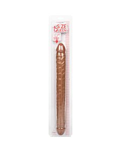 Doppeldildo Queen Größe 17" Braun: Doppelte Penetration - 43,25 cm