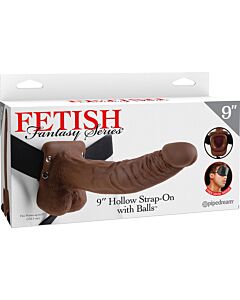 Realstico Penis mit arns 24 cm Braun Dunkel