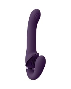 SATU - PULSE-WAVE & VIBRATING STRAPLESS STRAPON - LILA