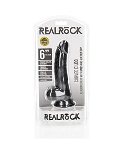 RealRock - Gebogener realistischer Dildo mit Saugnapf - 6''/15,5 cm