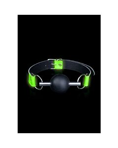 Autsch! Knebel mit leuchtender Kugel - Glow in the Dark