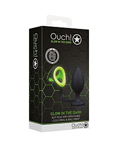 Autsch! Penisring mit Analkugel - Leuchtet im Dunkeln