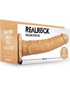 Realrock Hohlstrap-on ohne Hoden - 10"/24,5 cm