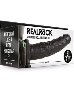 Realrock-Strap-On hohler Vibrator ohne Bälle - 8''/20,5 cm