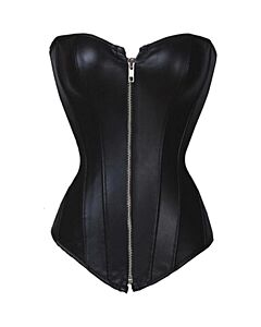 Corsage Fortunated Schwarz - Hochwertiges schwarzes PVC-Corsage