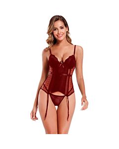 Corsage aus rotem Satin "Verführerische Leidenschaft