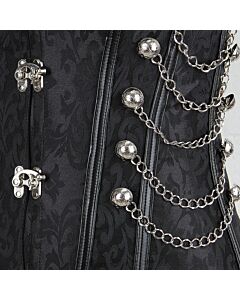 Corsage Odile Schwarz PVC Silber - Größe L