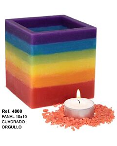 Kerze Pride Quadratisch - Sojawachs 12x12 mm
