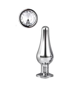 Glänzender Anal-Juwelen-Tipp - Analer Aluminiumplug mit Edelstein