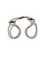 Hogtied - Binden & Binden - 6mm Hanf Handgelenk oder Fußfesseln - natürlich