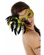 Venezianische Maske gelb Finish