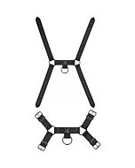 Autsch! Schädel und Knochen - männliches Geschirr mit Schädeln und Stacheln - schwarz