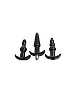 4-teiliges vibrierendes Anal-Plug-Set - schwarz