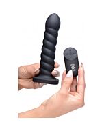 Geschmeidiger Wirbel 21x Fernbedienung Silikondildo - schwarz