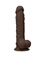 Silikondildo mit Kugeln - 22,8 cm - braun