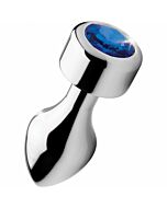 Aluminiumstecker mit blauem Edelstein - lang